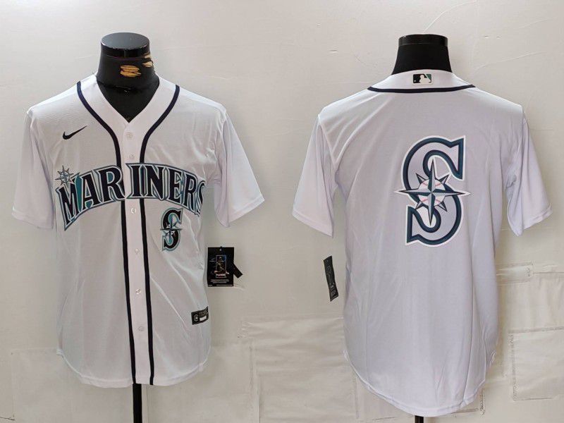 Men Seattle Mariners Blank White Game 2024 Nike MLB Jersey style 4->seattle mariners->MLB Jersey